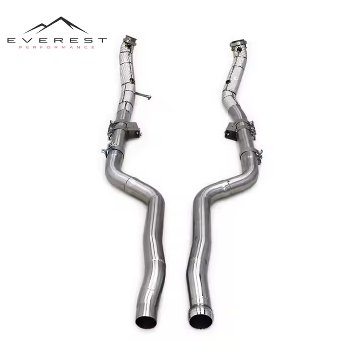 Free Flow Exhaust Pipes for Mercedes-Benz CLS550 4.7 2012-2016 Stainless Steel With Heat Shield Downpipe