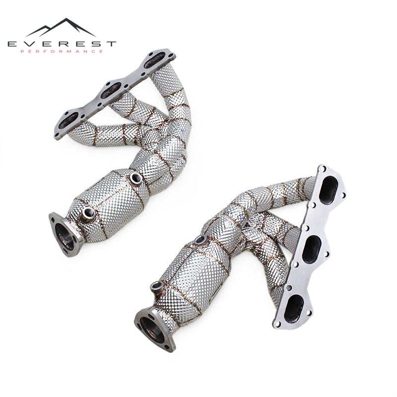 Racing SS304 Exhaust Manifold for Porsche 718 Cayman Spyder GTS/GT4 4.0L 2025 with Heat Shield Catalyst Downpipe 100/200/300Cell