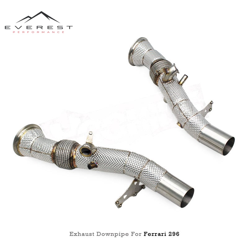 Ready Stainless Steel Exhaust Pipe for Ferrari 296 GTB V6 3.0T 2021-2024 Free Flow Exhaust Dwonpipe with Heat Shield