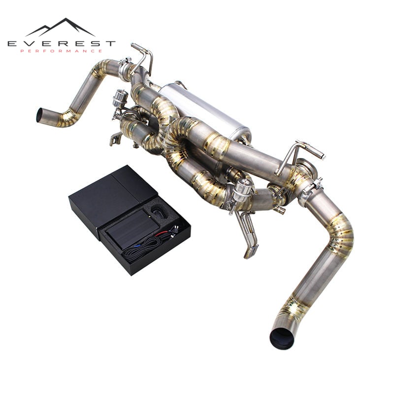 Racing Luxury Catback Exhaust Pipe Audi R8 V10 5.2L 2020-2024 Titanium Primary Color Valved Muffler 3D Scanned