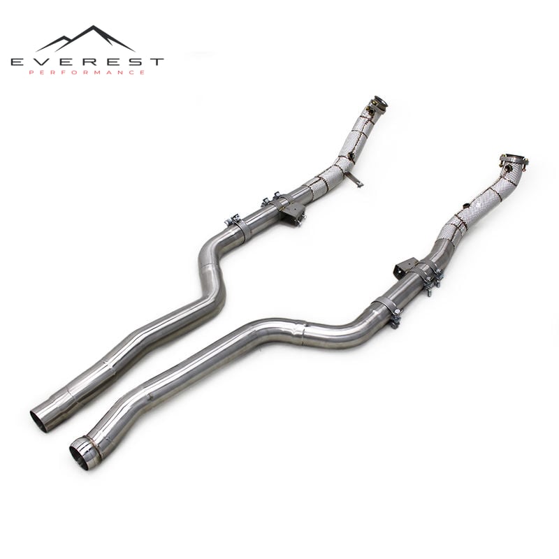 Racing Free Flow Exhaust Pipe for Mercedes-Benz CLS550 4.7 2012-2016 Stainless Steel 304 With Heat Shield Exhaust Downpipe