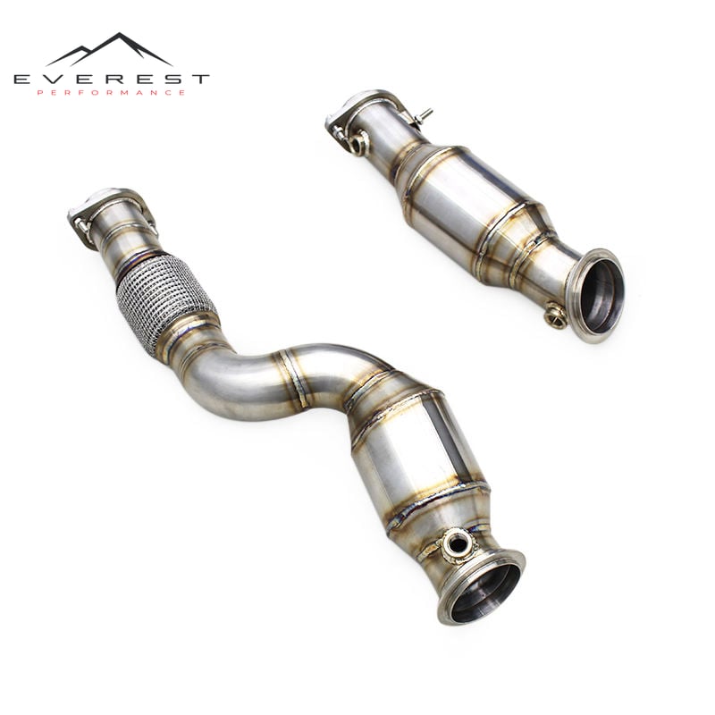 Custom Engine Catted Downpipe for BMW M3 M4 G80 G82 S58 3.0T 2019-2024 Exhaust High Flow Pipes SS304 with 100/200/300/400cell