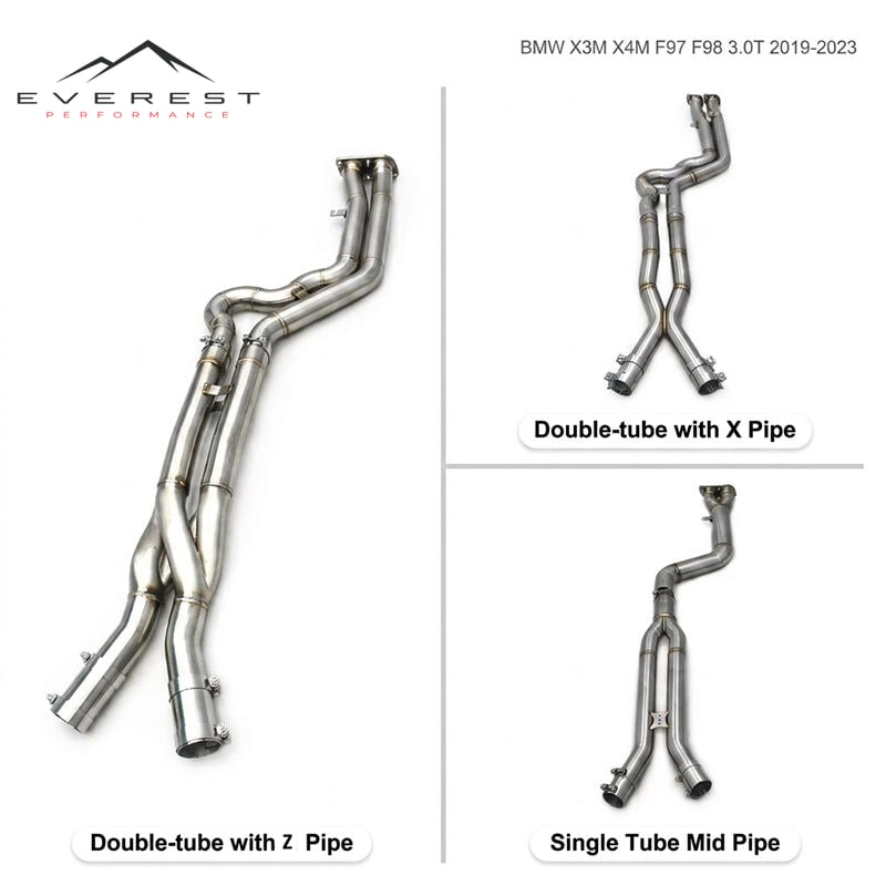 Z/X Pipe Middle for BMW X3M X4M F97 F98 3.0T 2019-2023 Stainless Steel 2.5inch Single Mid Pipe Midpipe