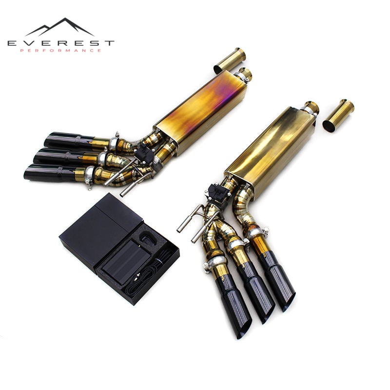 Valvetronic Exhaust Pipes for Mercedes-Benz G63 AMG W464 4.0T 2019-2024 Titanium Catback Muffler Plated Black Tips