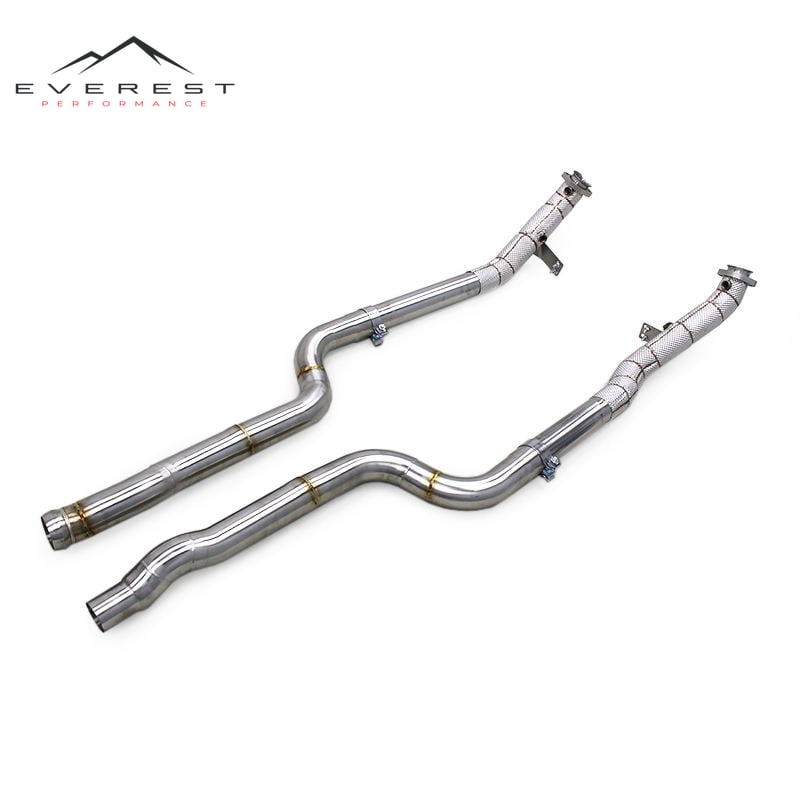 Auto Exhaust Downpipe for Mercedes-Benz CLS550 4.7 2012-2016 Tuning Stainless Steel Free Flow Pipes Heatshield Exhaust Pipe