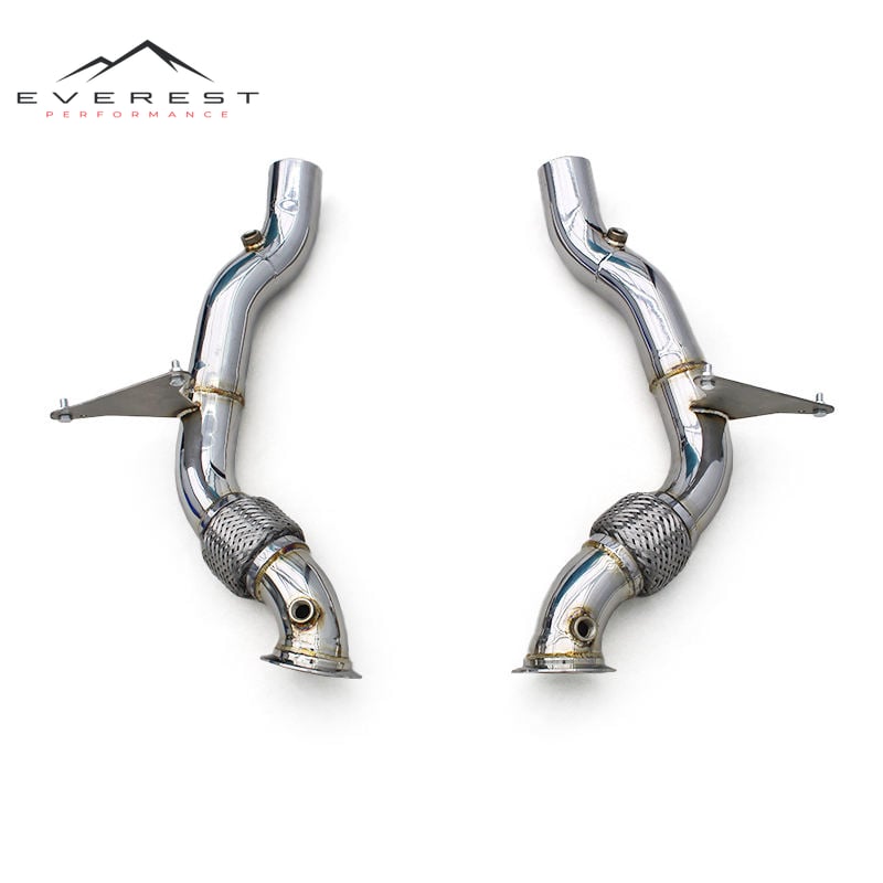 Racing Exhaust Downpipes for Ferrari 488 GTB/Spider/Pista 3.9T V8 2015-2019 Stainless Steel 304 With Heat Shield Exhaust Pipes