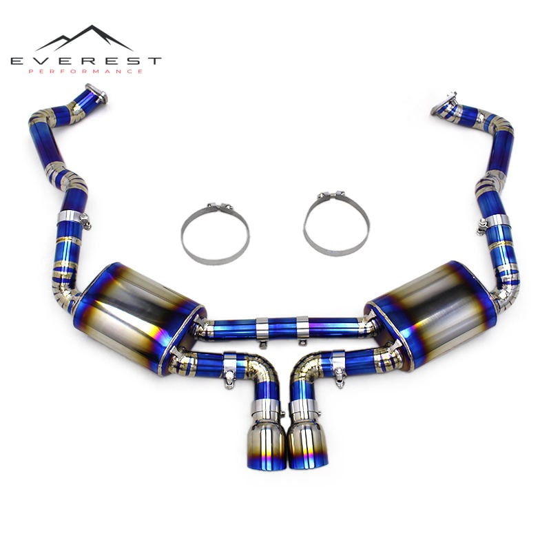 Race Performance Straight Muffler Catback for Porsche 981 Cayman 2.7/3.4 2013-2016 Auto Parts Titanium Blue Car Exhaust Pipe