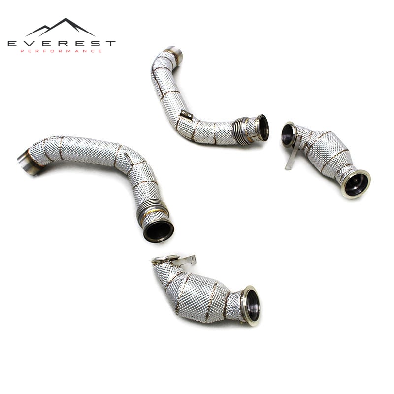 Custom Catted Header Downpipe for BMW M5 F90 4.4T 2018-202 Stainless Steel Pipes Exhaust System 100/200/300cell with Catalyst
