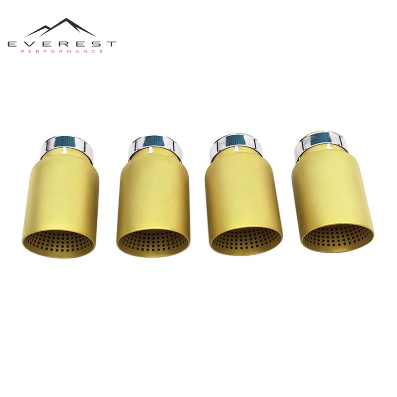 Race Universal Exhaust Tips for Various Models Racing Stainless Steel Exhaust Pipe Plating Gold Matte Surface Custom Tail Throat