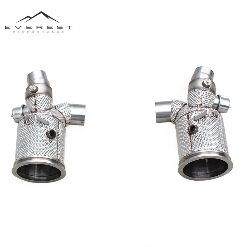 Auto Competiton Header Downpipe for Porsche 911 991/991.1 GT2RS 3.6 2010-2016 Heat Shield Exhaust Pipe With Valve Control