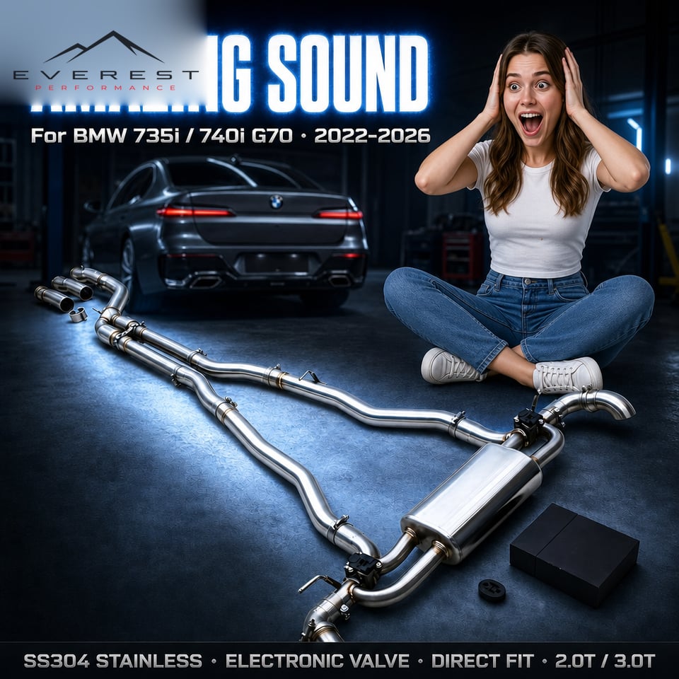 SS304L Exhaust Pipe System for BMW 735i/740i G70/G73 2.0T/3.0T 2022-2026 Racing Electronic Valve Catback Exhaust with Resonator