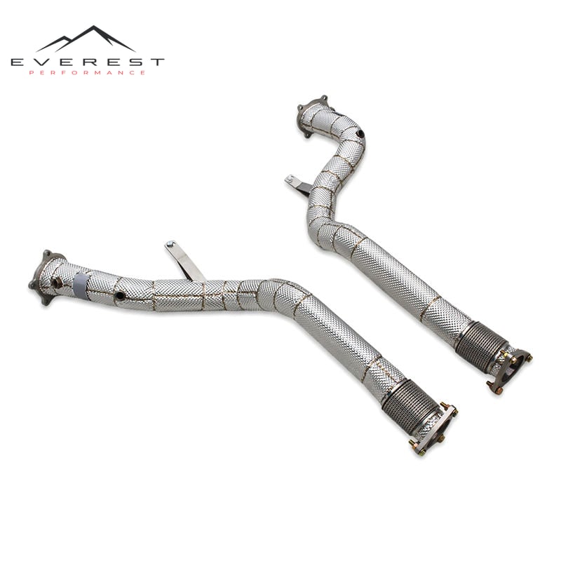 Downpipe Exhaust Pipes for Bentley Continental GT W12 6.0T 2004-2013 Racing SS304 Stainless Steel Free Flow Pipe