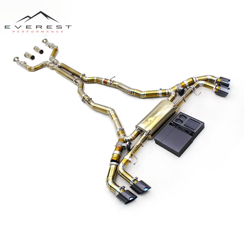 Titanium Exhaust Pipes for BMW X5M/X6M F95/F96/LCI 4.4TT 2020-2024 Valvetronic Muffler Catback With Remote Control