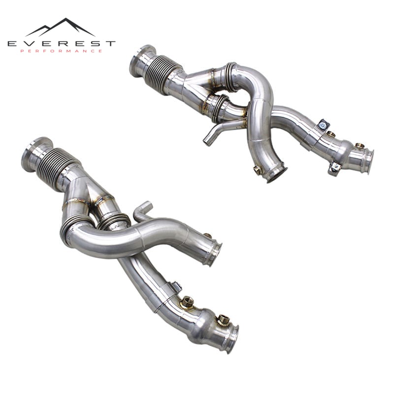 Racing Car Exhaust Downpipes for Lamborghini Revuelto V12 6.5L 2023-2025 Stainless Steel 304 Exhaust Pipe Turbo