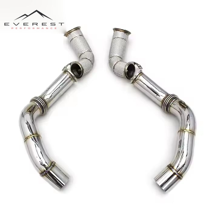 Heat Shield Front Tube for BMW M5 F90 4.4T 2018-2023 Stainless Steel Free Flow Downpipe