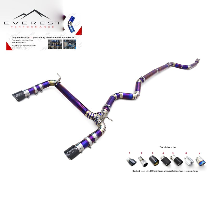 Free Flow Exhaust Pipe for BMW 435i/440i F32/F33/F36 3.0T 2014-2020 Titanium Lightweight Catback