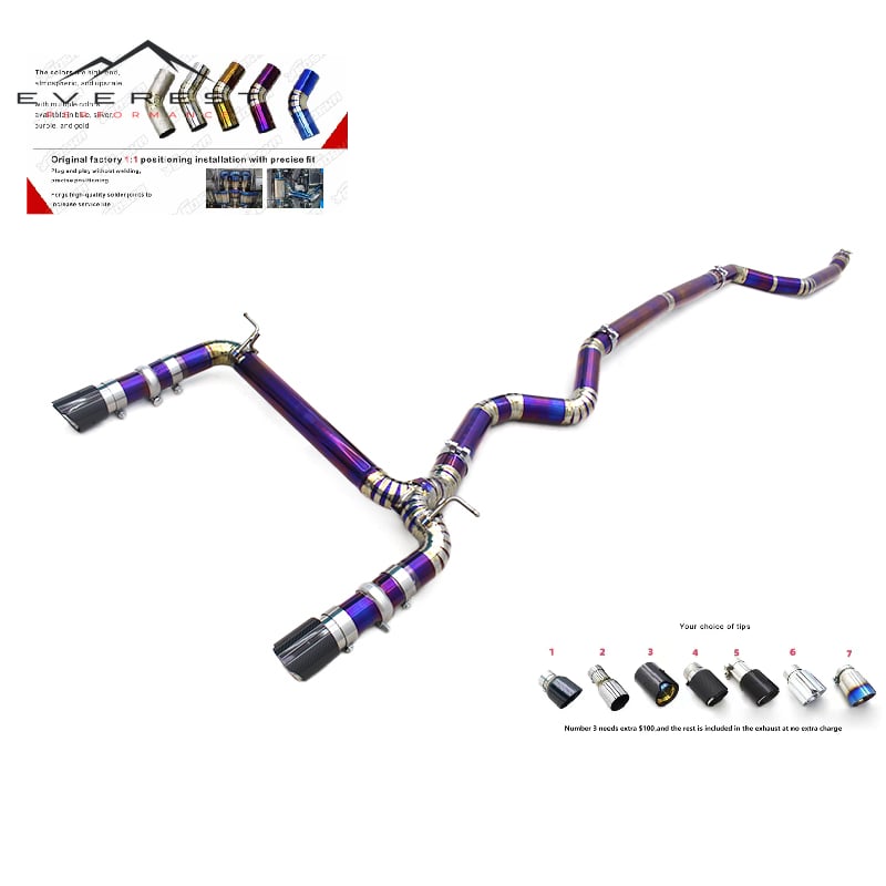 Free Flow Exhaust Pipe for BMW 435i/440i F32/F33/F36 3.0T 2014-2020 Titanium Lightweight Catback