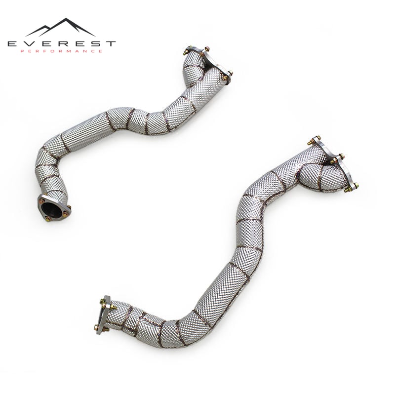 Direct Exhaust System for Porsche 718 Cayman GT4 4.0L 2020-2022 Free Flow Stainless Steel Downpipe With Heat Shield