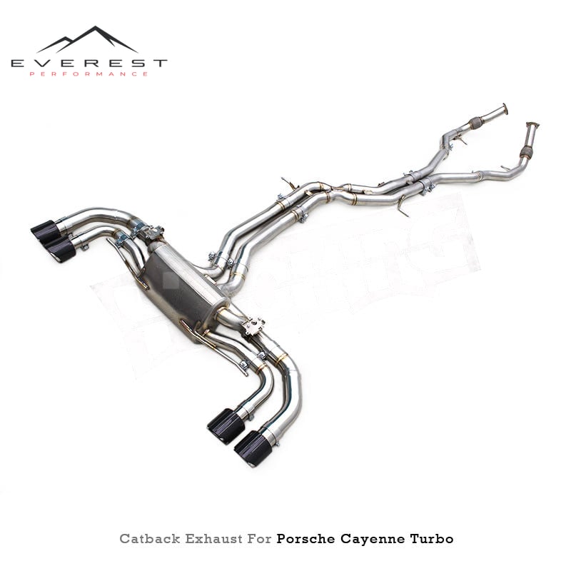 Custom Catback Muffler for Porsche Cayenne S Turbo 4.0T 2018-2024 Stainless Steel X Pipes Valved Exhaust System