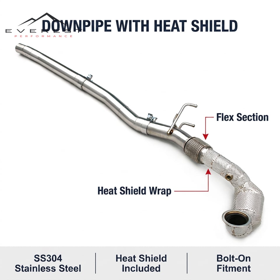 Stainless Steel Downpipe for VW Golf R MK7 MK7.5 2.0L Turbo 2014-2020 Catted Front Tube Exhaust Pipes