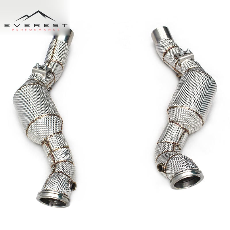 High Flow Downpipe for Maserati Quattroporte GTS V8 3.8T 2013-2016 SUS304 with 100/200/300 Cell Exhaust Catted System