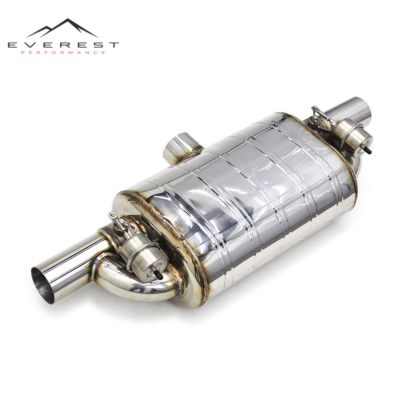 Engine Universal Valved Dual Outlet Muffler Racing Car Mufflers Pipe Stainless Steel Exhaust System Auto Parts Escape