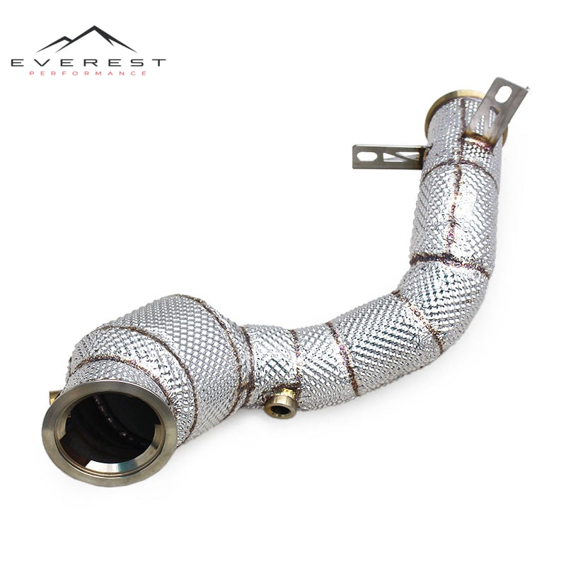 SS304 Exhaust Downpipe for Mercedes-Benz E200/E300 W213/C238 2.0T 2017-2021With Heat Shield High Flow Catted Downpipe100/200/300
