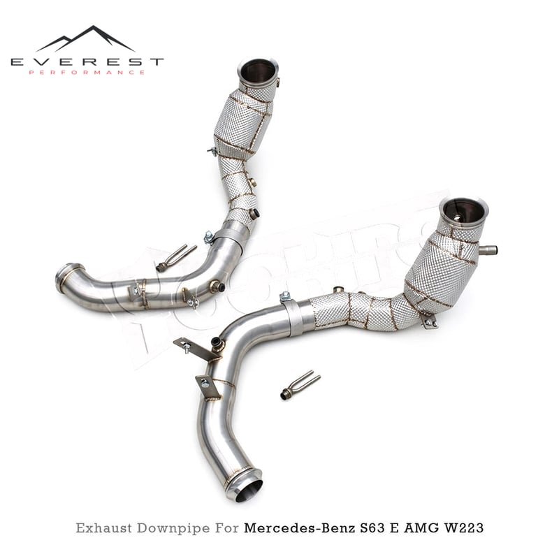 Stainless Steel Catalytic Converter Downpipe for Mercedes-Benz S63 E AMG W223 V8 4.0T 2020-2025 Performance Exhaust Down Pipes