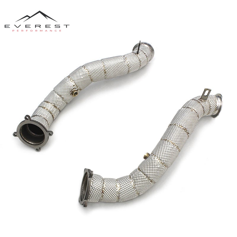 SS304 Exhaust Downpipes for Mclaren 720S 4.0T 2018-2022 With Heat Shield Straight Through Downpipes Auto Spare Parts