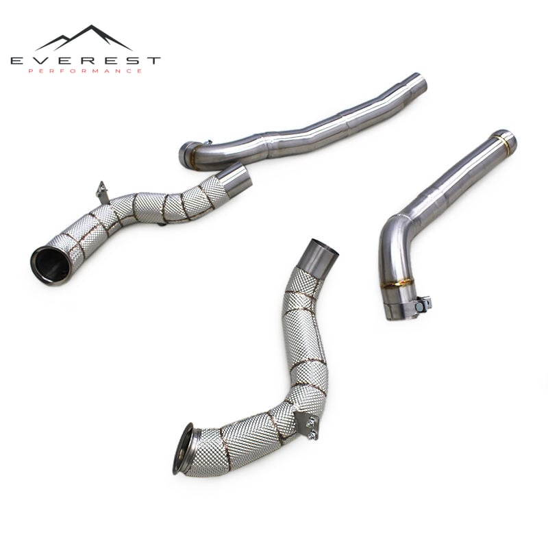 Header Downpipe for Mercedes-Benz AMG GTR C190 4.0T (2019-2024 ) SS304 Free Flow Pipe