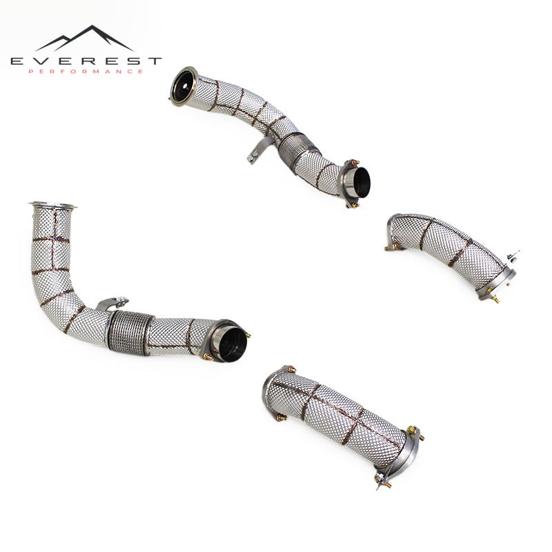 Exhaust Downpipe for BMW X7 M60i S68 4.4TT 2023-2024 Free Flow Stainless Steel Exhaust Pipe with Car Exhaust System