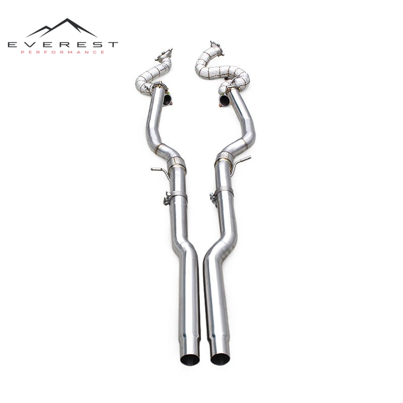 Custom Engine Header Downpipes for Audi S8 D4 4.0T 2013-2018 Street Car Front Pipes Stainless Steel Straight Exhaust System