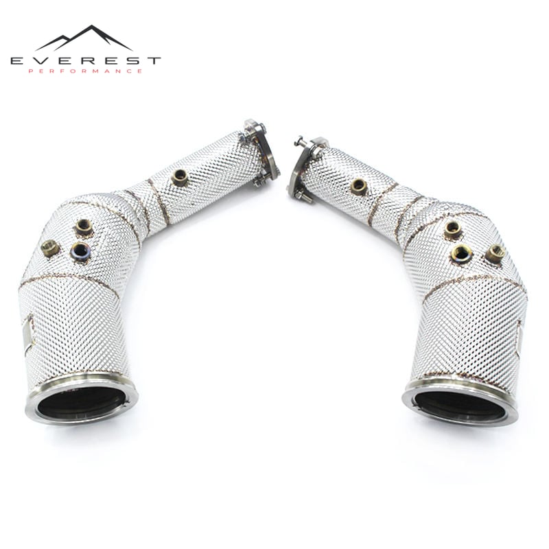 Exhaust Catalytic Converter Downpipe for Audi RS6/RS7 C8 4.0T 2021-2022 304 Stainless Steel Exhaust Pipes Downpipe