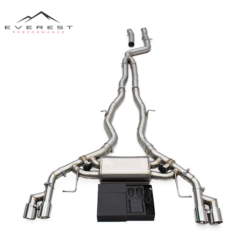 Stainless Steel Catback for BMW X3/X4 M40i 3.0T 2018-2025 Valvetronic Muffler Exhaust System Chrome Silver Tips