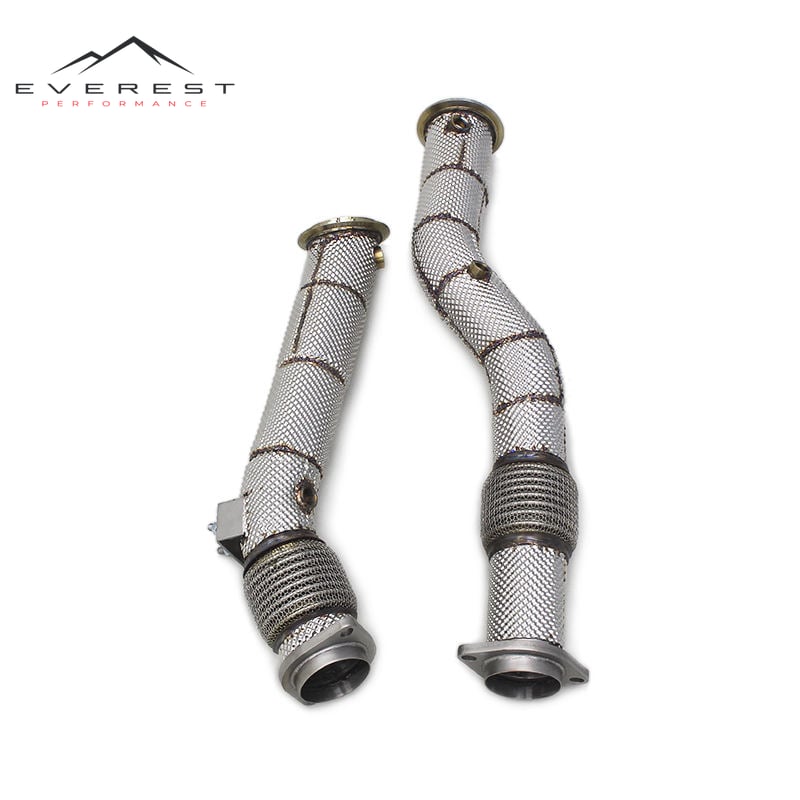 Performance Tuning SS304 Downpipe with Heat Wrap for BMW F97 F98 X3M X4M 3.0T 2019- Exhaust Pipe Headers