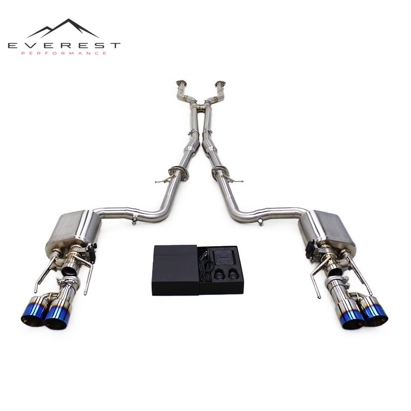 Valvetronic Catback for Lexus LS460/LS460L 4.6L 2006-2012 Sport X Pipe Active Sound Exhaust With Blue Tips