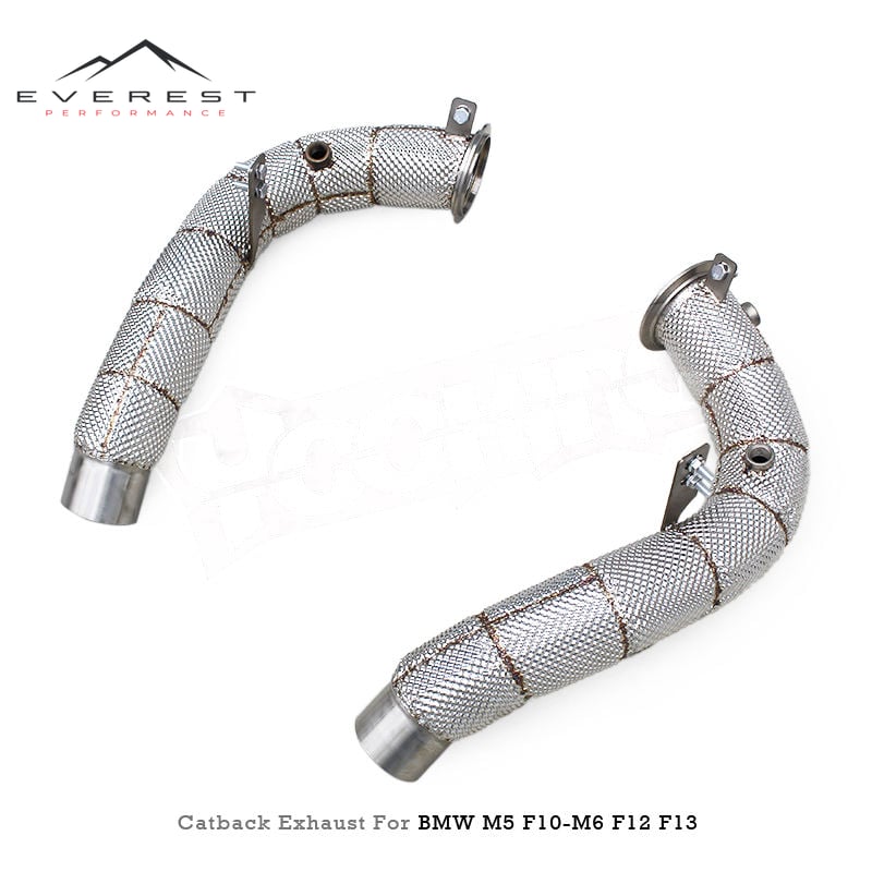 Stainless Steel Exhaust Pipes With Heat Shield for BMW M5/M6 F06/F10/F12 2012-2016 Free Flow Downpipe