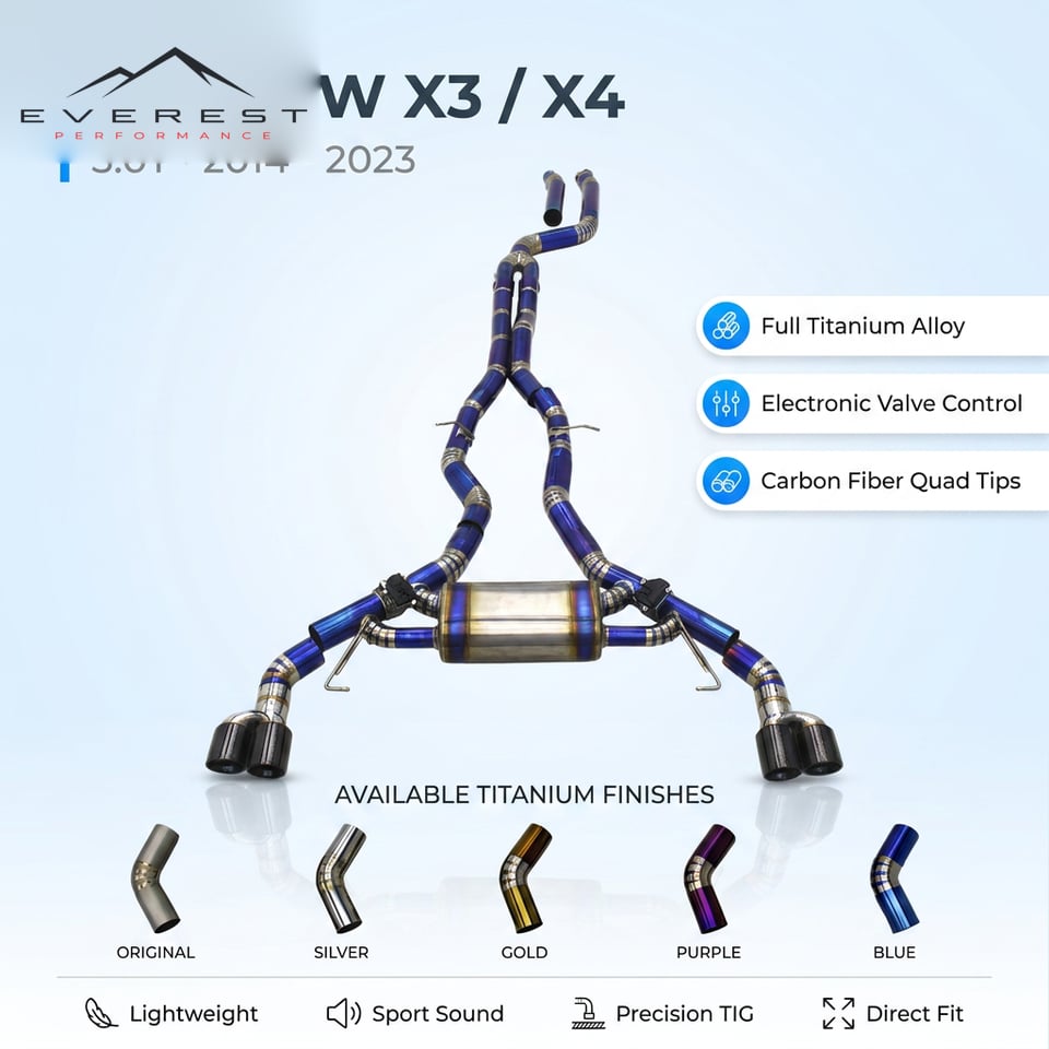 Titanium Exhaust Pipe System for BMW X3/X4 3.0T 2014-2023 Valvetronic Exhaust Mufflers Catback