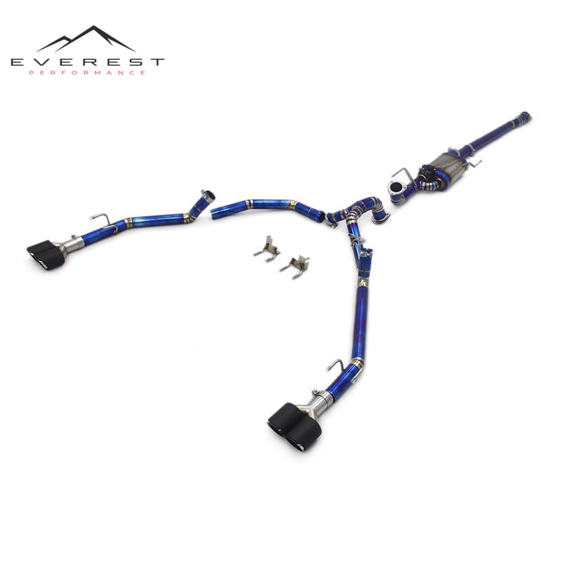 Custom Catback Exhaust for Ford F150 3.5T 2015-2019 Escape Exhaust Titanium Blue Muffler Pipes Electronic Valve Exhaust System