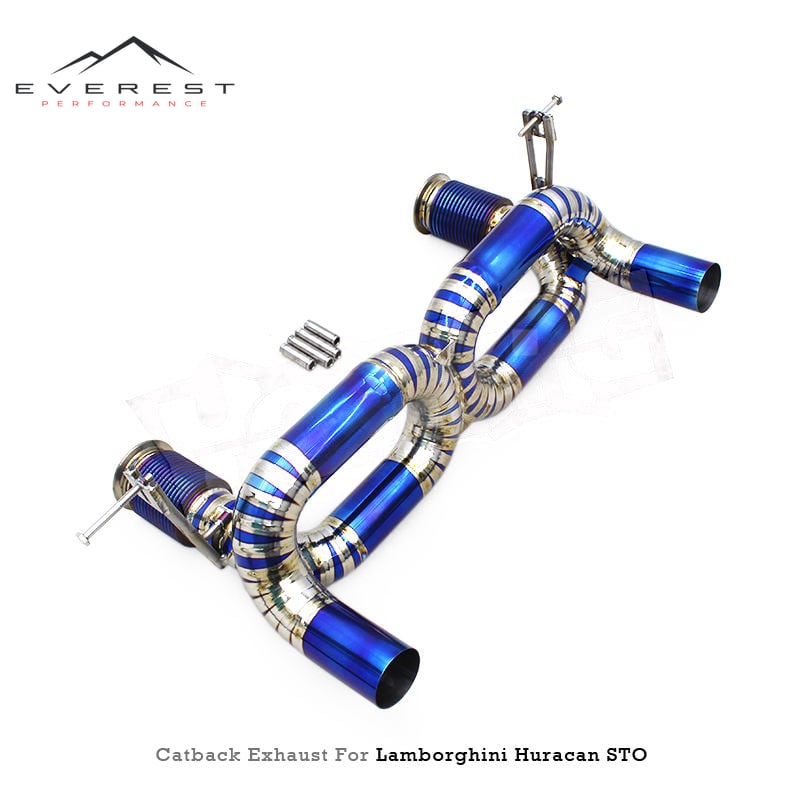 Titanium Muffler Catback Pipe for Lamborghini Huracan EVO STO 5.2L 2019-2023 Titanium X Pipe Muffler Exhaust System