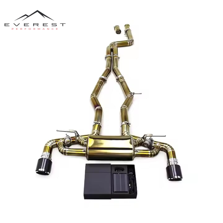 Titanium Catback for Toyota Supra A90 3.0T 2020-2023 Plate Golden Muffler Vacuum Valve Exhaust System