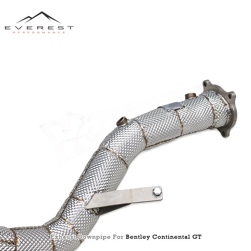 Stainless Steel Exhaust Pipes for Bentley Continental GT W12 6.0T 2004-2013 Free Flow Downpipe With Shield