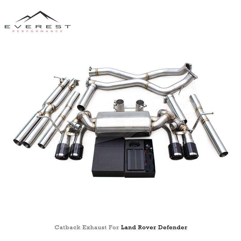 SS304 Exhaust Pipe System for Land Rover Defender V8 5.0T 2020-2024 Equipped with Vacuum Valves Catback Exhaust and Controllers