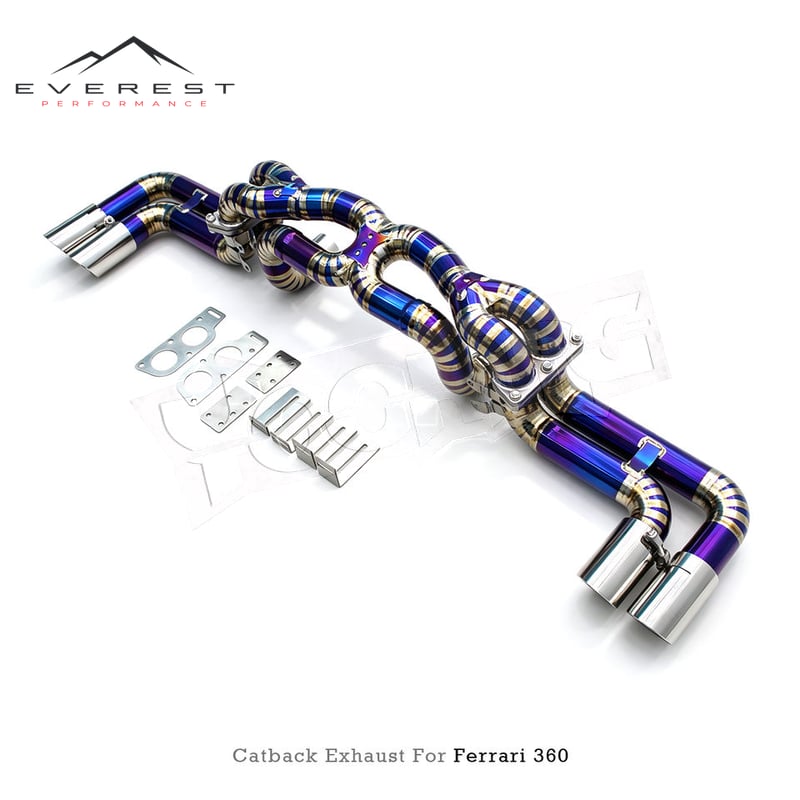 Titanium Lightweight Straight X-Pipe AxleBack Exhaust Pipes System for Ferrari 360/F360 3.6L Modena/Spider 2003-2005