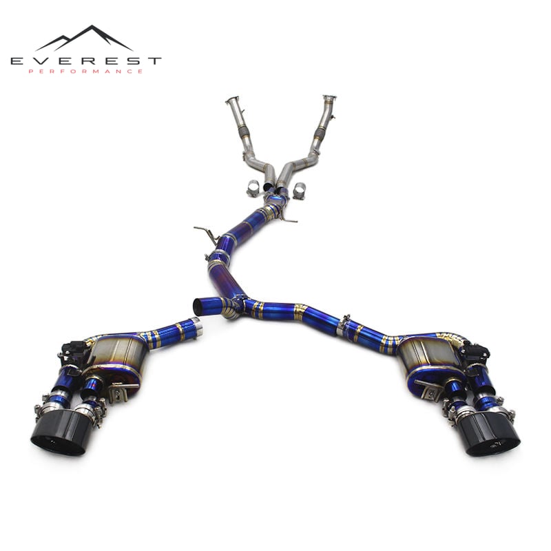 Titanium Catback Exhaust with Stainless Steel Front Pipe for Audi RS4/RS5 B9/B9.5 2.9T 2017-2023 Valve Exhaust Car Muffler