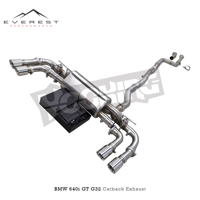 SS304L Exhaust Pipe System for BMW 640/640i/640GT/GT G32 2017-2021 Vacuum Valve Muffler Catback Exhaust Silver Tips
