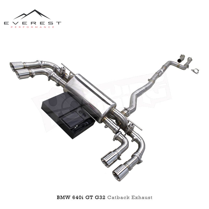 SS304L Exhaust Pipe System for BMW 640/640i/640GT/GT G32 2017-2021 Vacuum Valve Muffler Catback Exhaust Silver Tips