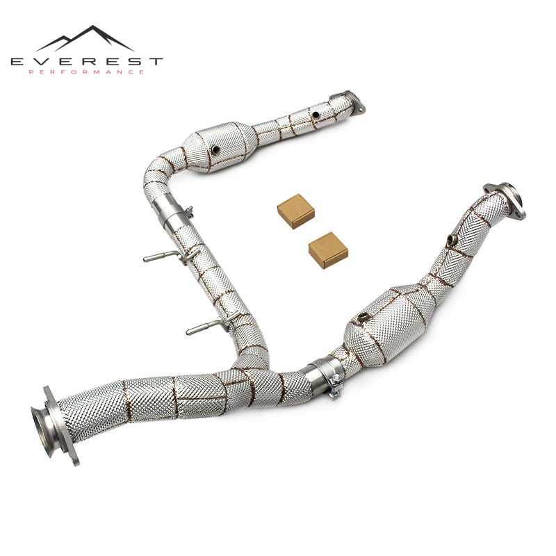 High Flow Exhaust Pipes for Ford F150 3.5TT 2015-2023 Stainless Steel Catted Downpipe With Heat Shield
