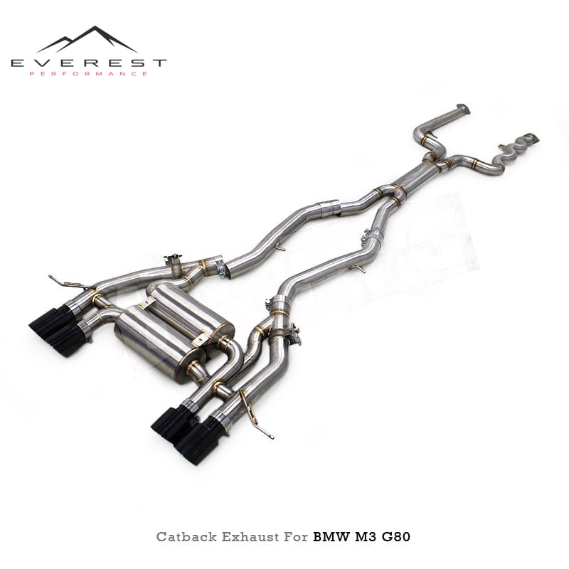 Stainless Steel Exhaust Pipe for BMW M3/M4 G80/G82 /G83 3.0T 2019-2024 Double-bell Electronic Valve Muffler