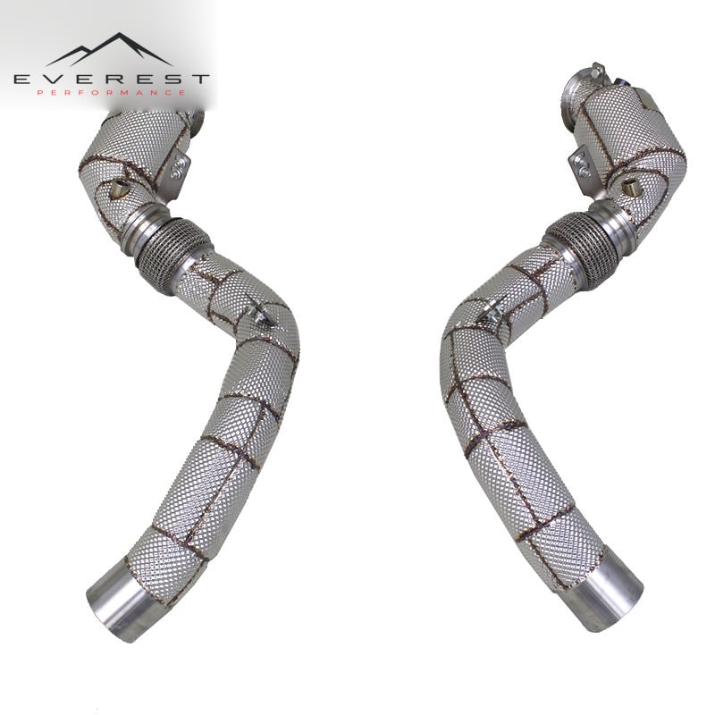 SUS304 Downpipe Exhaust Header With Heat Shield for BMW X5M/X6M/M8 F91/F95/F96